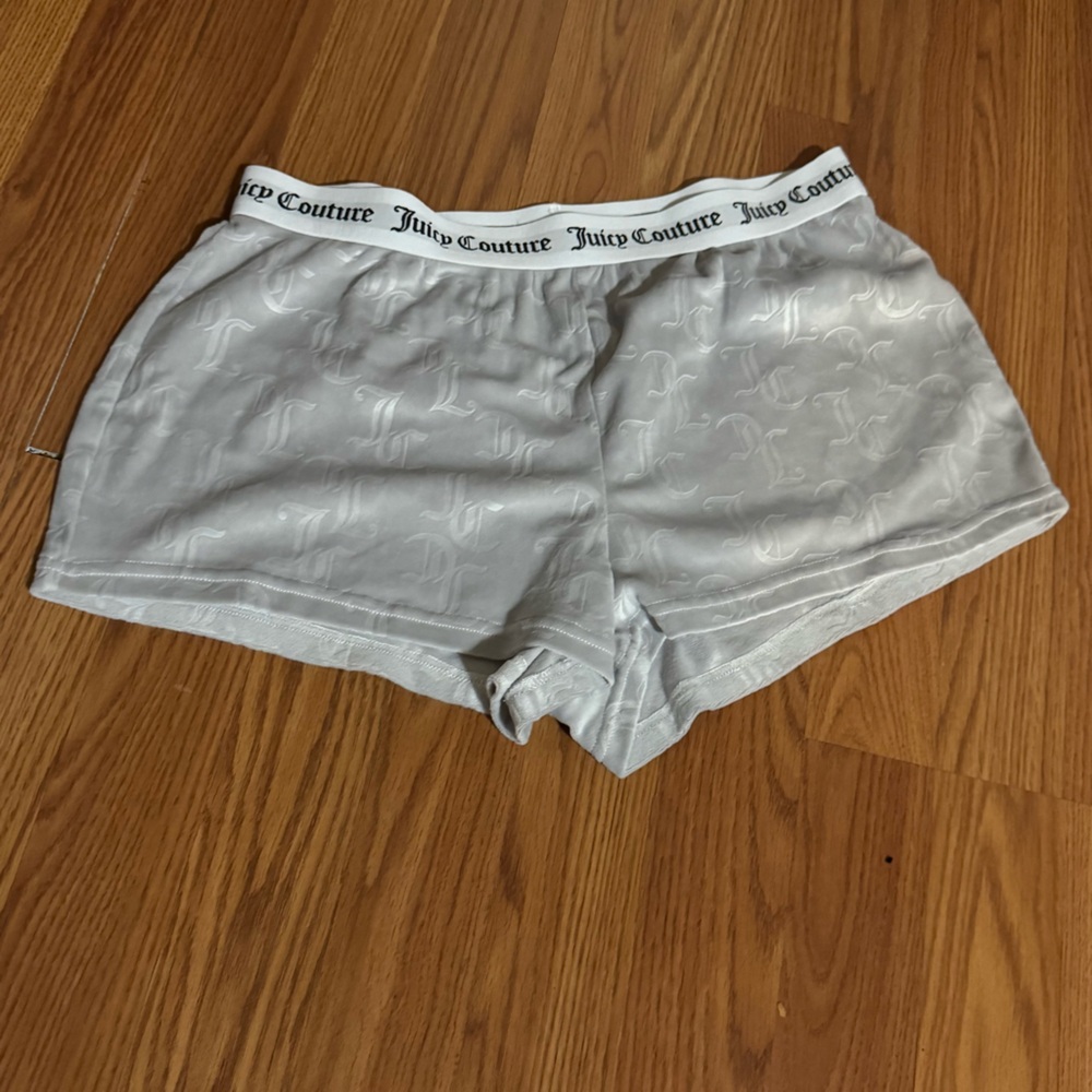 Juicy Couture Gray Logo Velour Shorts Size M‎ Vintage Y2k Cozy Lounge